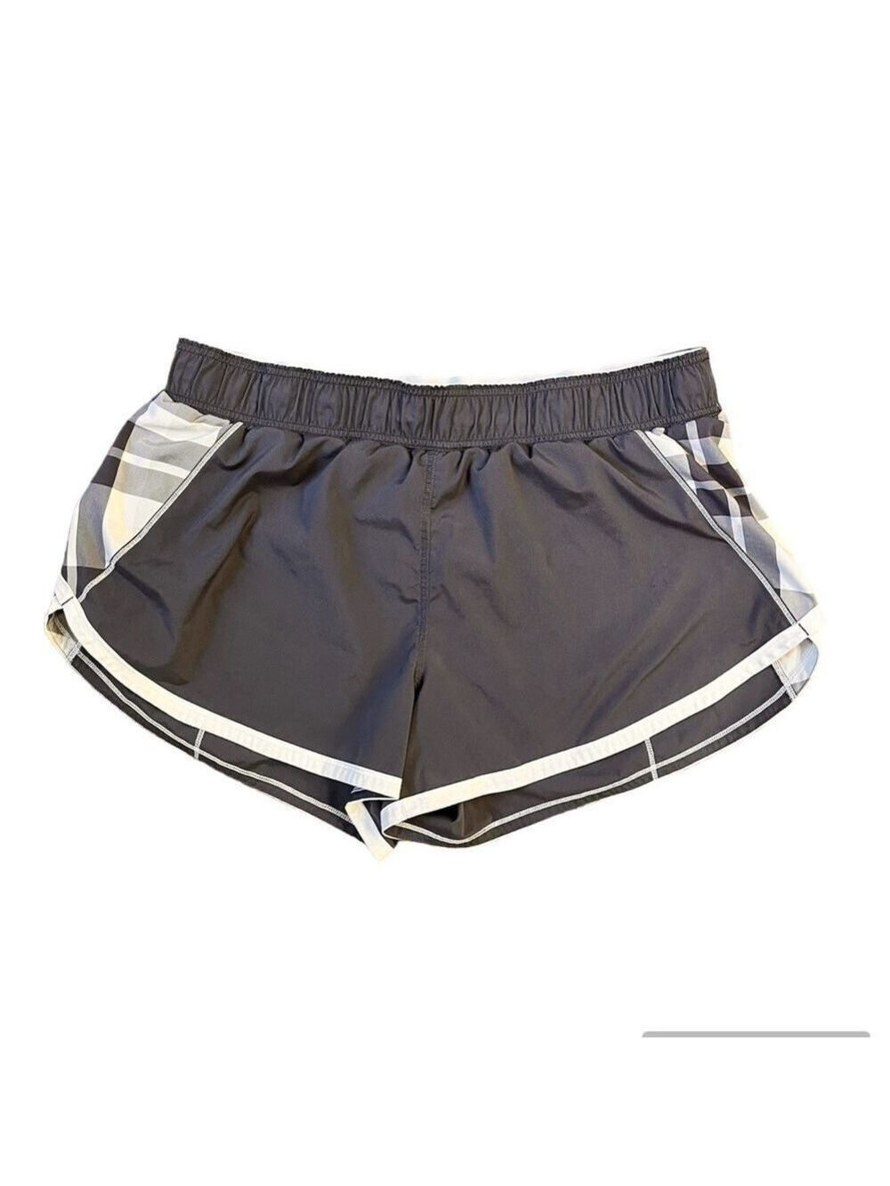 Lululemon Lined Track Style Shorts - Grey with Plaid - Size 12